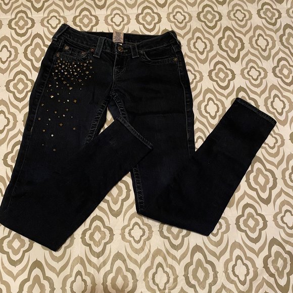 True Religion Skinny Jeans Stella Front Studded Women's  Size 28 - Picture 3 of 8